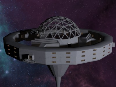 Phoenix docked at Space Station to show Scale.