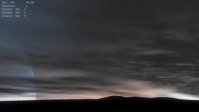 Looking through a denser set of clouds to the horizon.