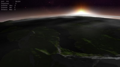 When the sun is at setting state over the same area.