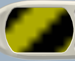 In OpenGL, a missing resource makes a black and yellow stripped texture.