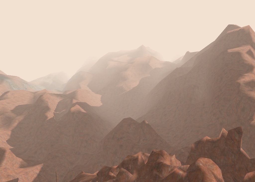 Mountain casting shadow